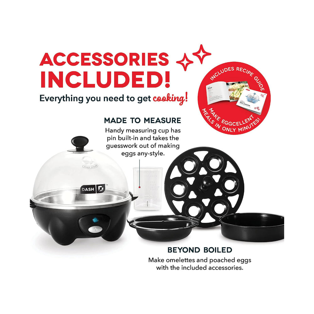 Dash 6 Egg Capacity Electric Egg Cooker Black