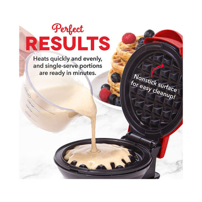 Dash Non-Stick Mini Waffle Maker Red