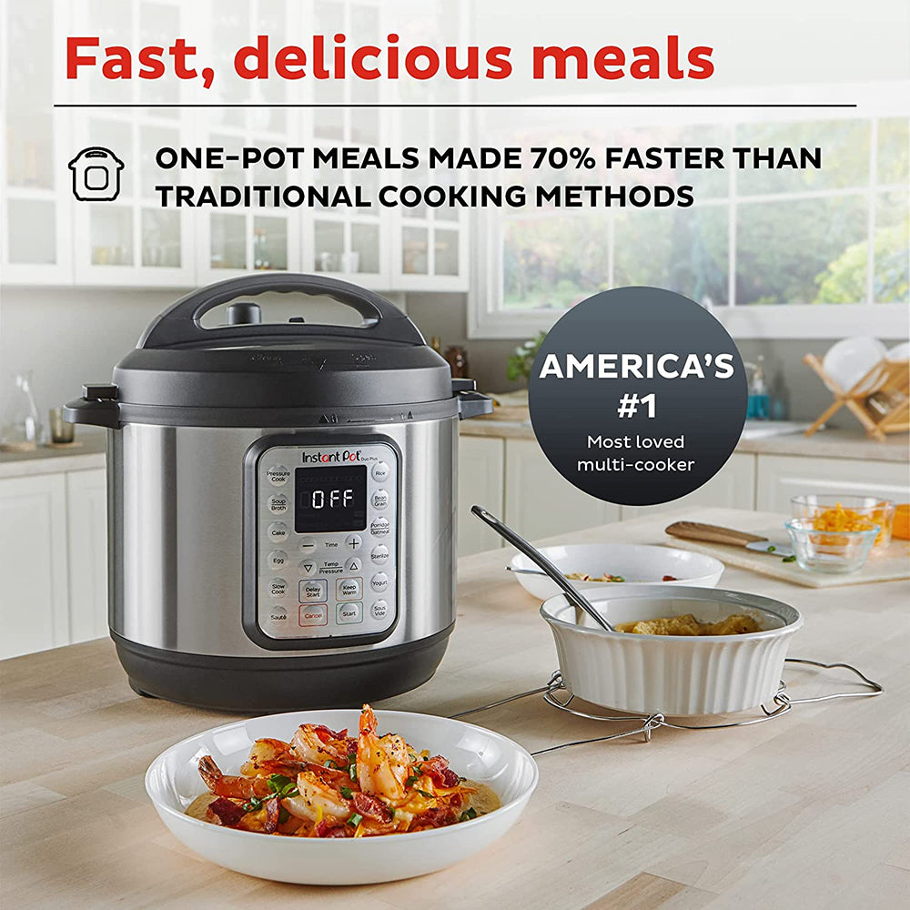 Instant Pot Duo 8, 1200W 7-in-1 Smart Multi Cooker, 8L Electric Pressure Cooker, Slow Cooker, Rice Cooker, Sauté Pan, Yoghurt Maker, Steamer, Food Warmer