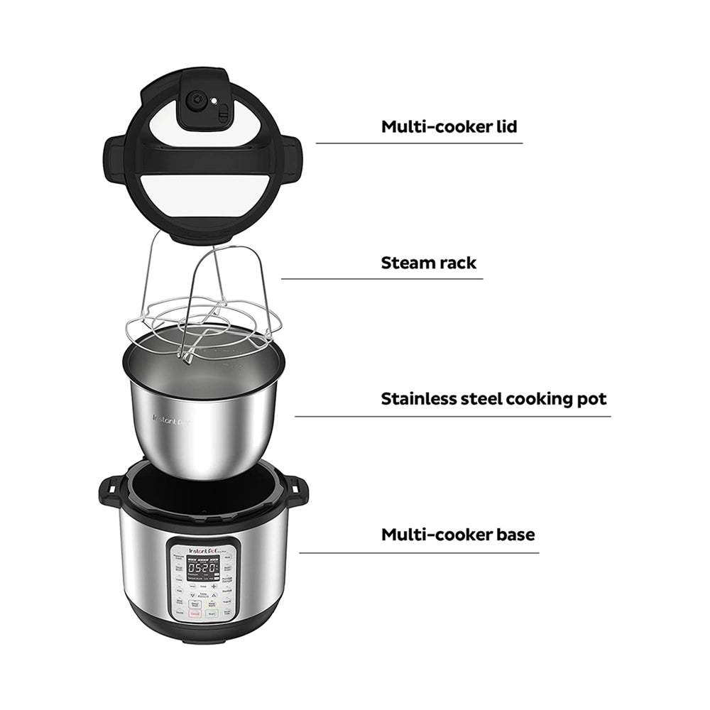 Instant Pot Duo 8, 1200W 7-in-1 Smart Multi Cooker, 8L Electric Pressure Cooker, Slow Cooker, Rice Cooker, Sauté Pan, Yoghurt Maker, Steamer, Food Warmer