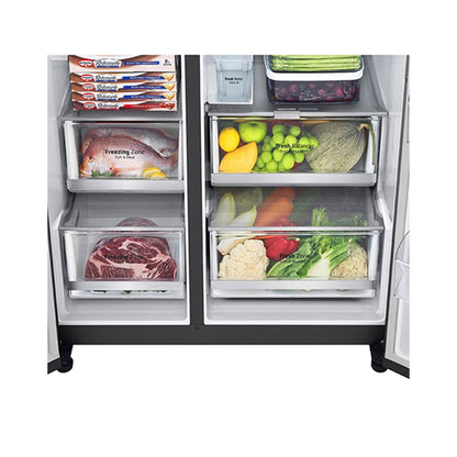 LG Side By Side Refrigerator 634L Grey GR-X267CQES