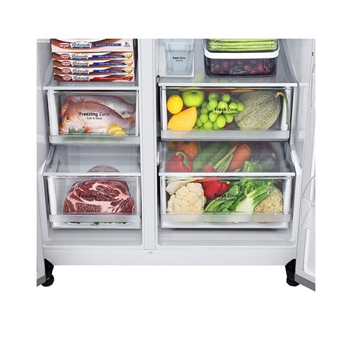 LG Side By Side Refrigerator 674L Silver GR-L267SLRL