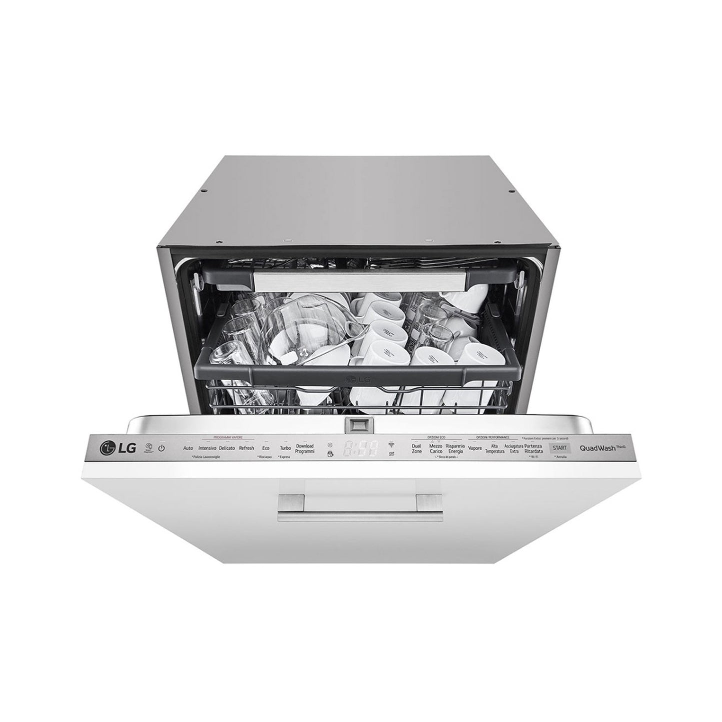 LG QuadWash Built-in Steam Dishwasher, 14 Place Settings, EasyRack Plus, Inverter Direct Drive, ThinQ DBC425TS