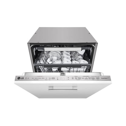 LG QuadWash Built-in Steam Dishwasher, 14 Place Settings, EasyRack Plus, Inverter Direct Drive, ThinQ DBC425TS