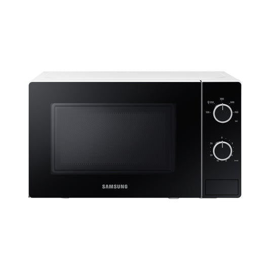 Samsung Solo Microwave Oven with Full Glass Door and LED Lighting, 20L, White - MS20A3010AH/SG