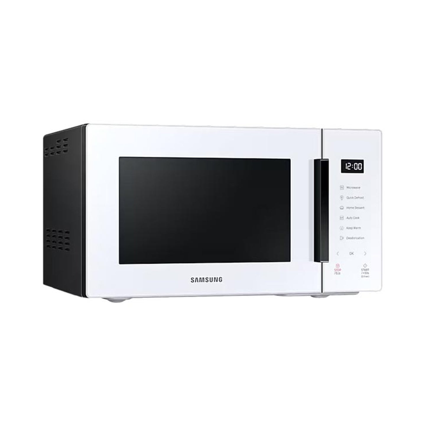 Samsung Bespoke Solo Microwave Oven with Quick Defrost and Glass Touch, 23L, White - MS23T5018AW/SG