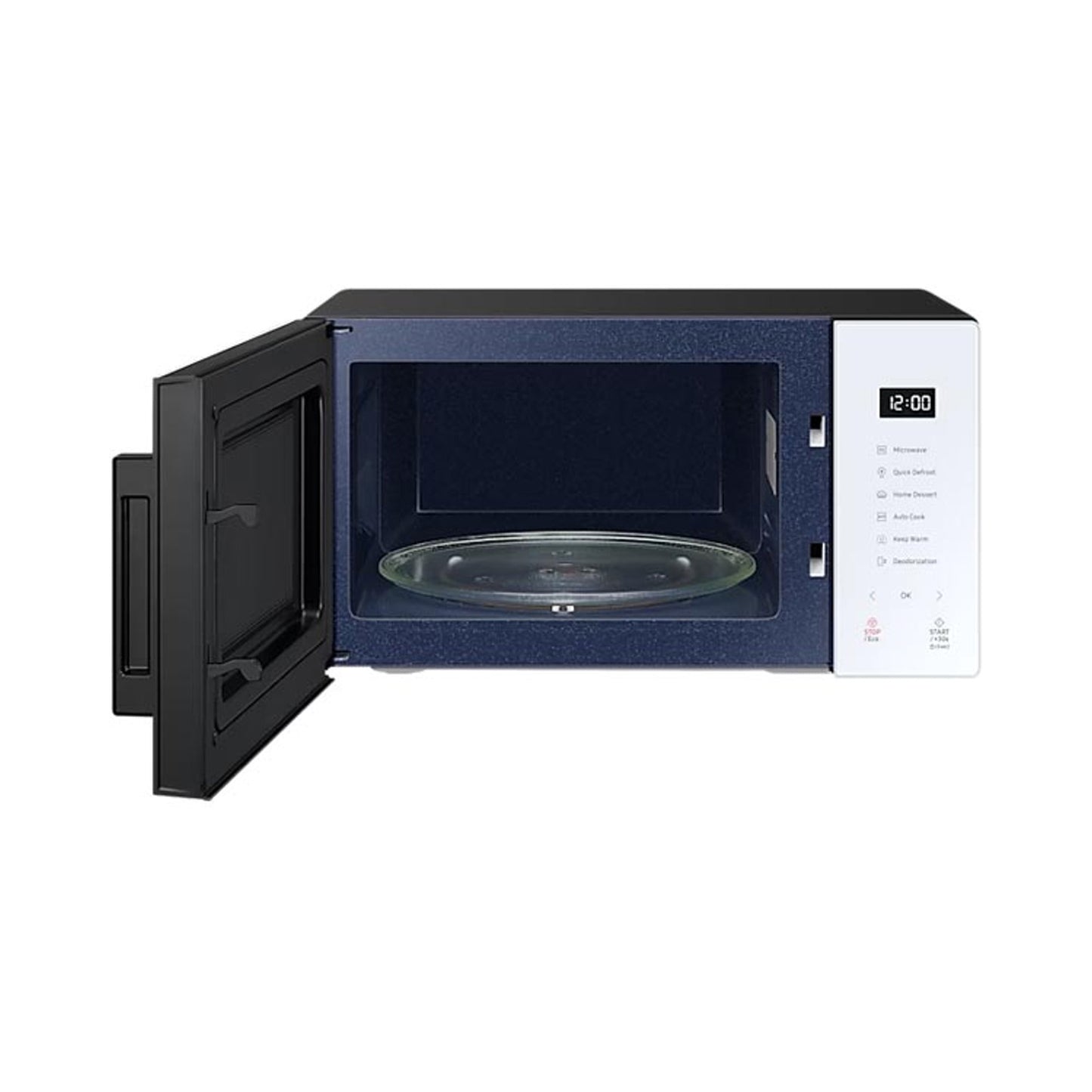 Samsung Bespoke Solo Microwave Oven with Quick Defrost and Glass Touch, 23L, White - MS23T5018AW/SG