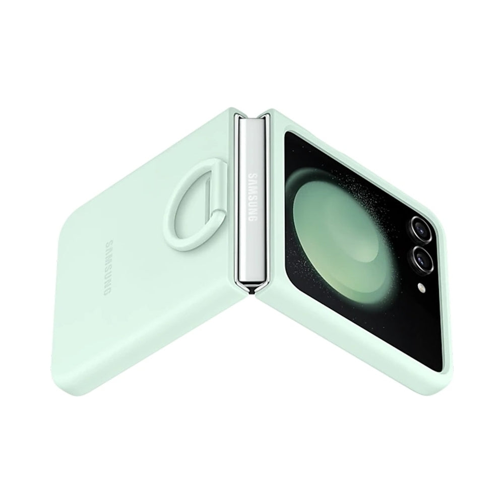 Samsung Silicone Case with Ring for Galaxy Z Flip5 Ocean Green