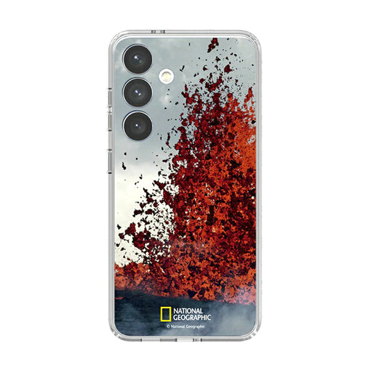 Samsung National Geographic Lava Plate Flip Suit Card for Galaxy S24 Red
