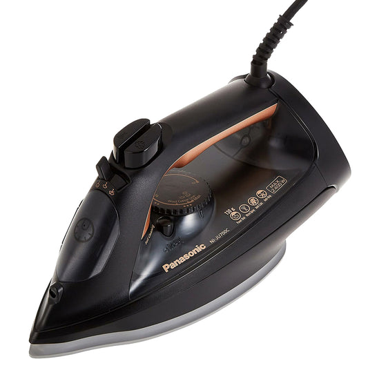 Panasonic Steam Iron, 2400W, NI-JU700, Black / Gold, Big Ceramic Soleplate