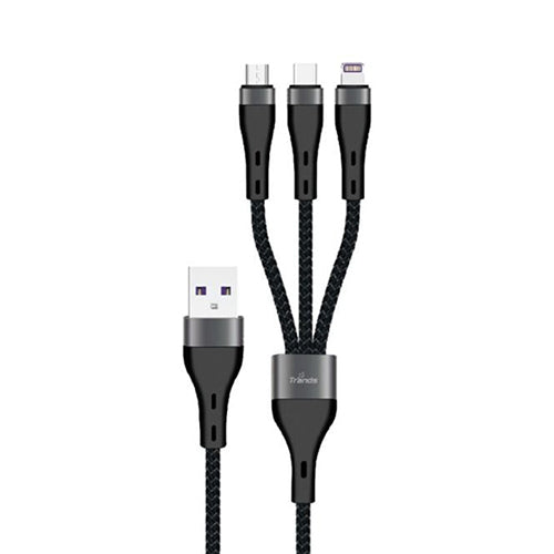 Trands 60W 3 In 1 Cable 120cm Black