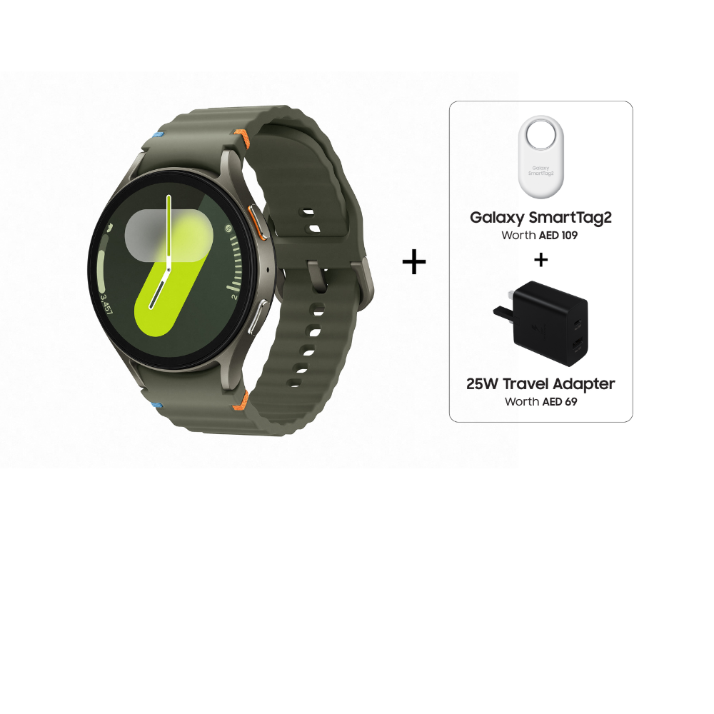 Samsung Galaxy Watch7 44mm BT - Green+Smarttag2+25W Travel Adaptor