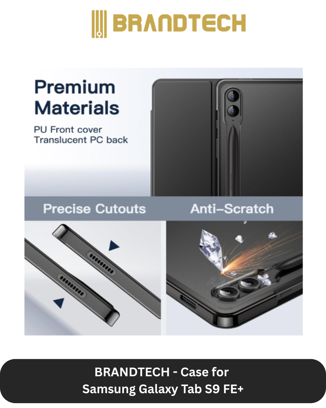 Brandtech Samsung Galaxy Tab S9 FE Plus Cover + Screen Protector