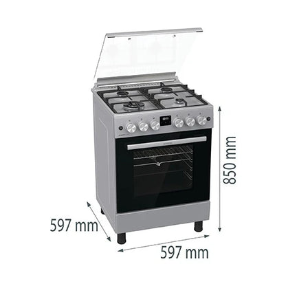 GORENJE Freestanding 4 Burner Full Gas Cooker with Oven GGI6C20S