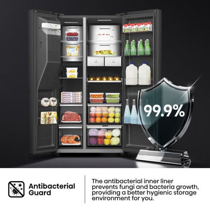 Hisense Side by Side Refrigerator, 614L, Black, RS9P819GTB