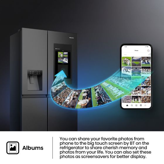 Hisense Side by Side Refrigerator, 614L, Black, RS9P819GTB