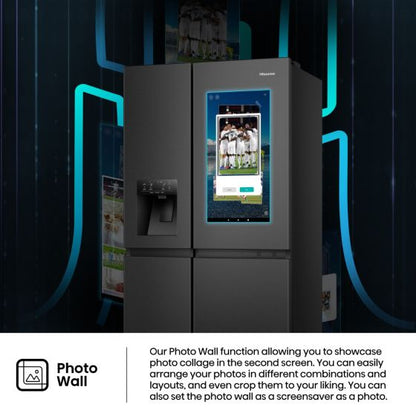 Hisense Side by Side Refrigerator, 614L, Black, RS9P819GTB