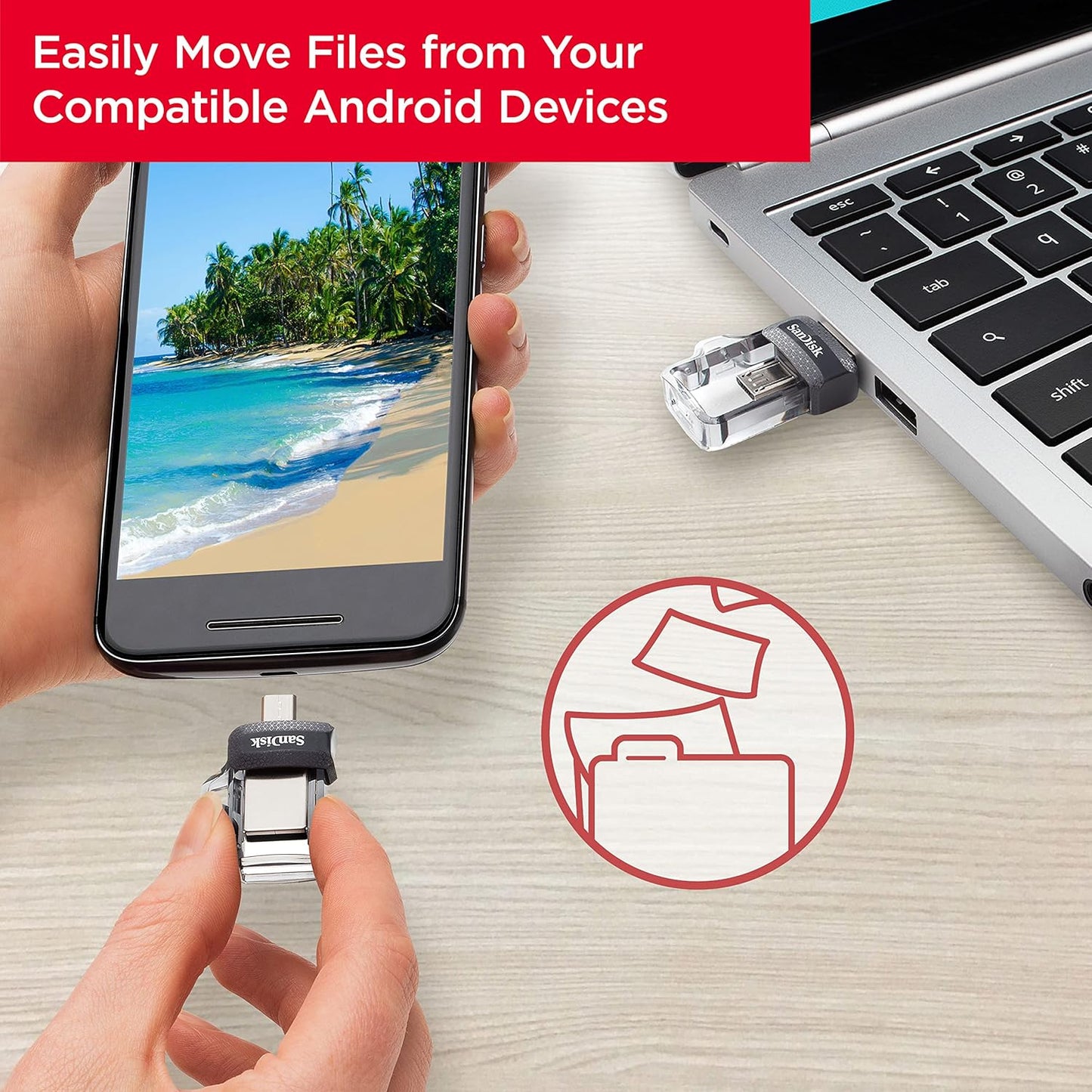 SANDISK 64GB Ultra Dual Drive M3.0, microUSB and USB Type-A