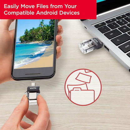 SANDISK 64GB Ultra Dual Drive M3.0, microUSB and USB Type-A