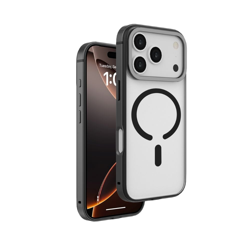 Infinyty Cirra Clear Case with Metallic Accents iPhone 17 Pro, Black