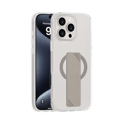 Infinyty GripX Transparent Case with Natural Titanium Grip for iPhone 16 Pro
