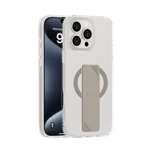 Infinyty GripX Transparent Case with Natural Titanium Grip for iPhone 16 Pro