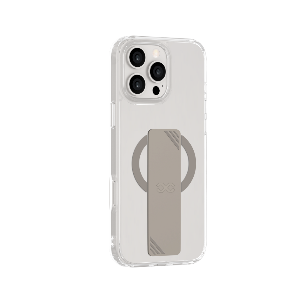 Infinyty GripX Transparent Case with Natural Titanium Grip for iPhone 16 Pro Max