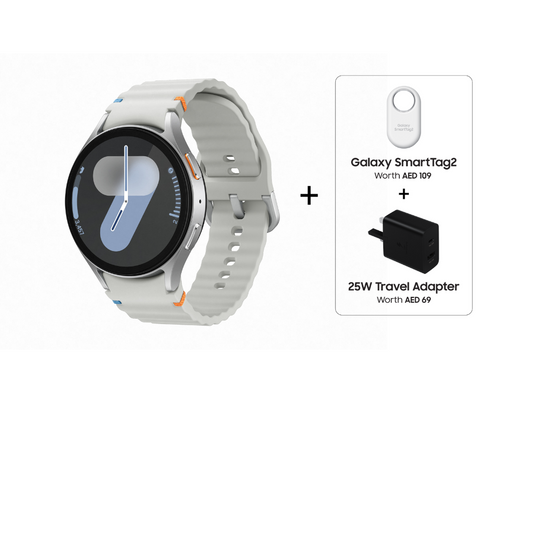 Samsung Galaxy Watch7 44mm LTE - Silver+Smarttag2+25W Travel Adaptor