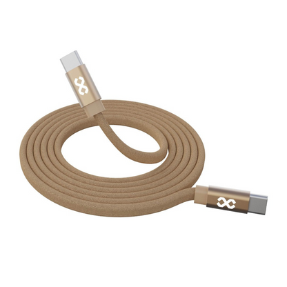 Infinyty Mag Loop Flat Magnetic Braided Cable USB-C to USB-C, 100W, 1m, Brown