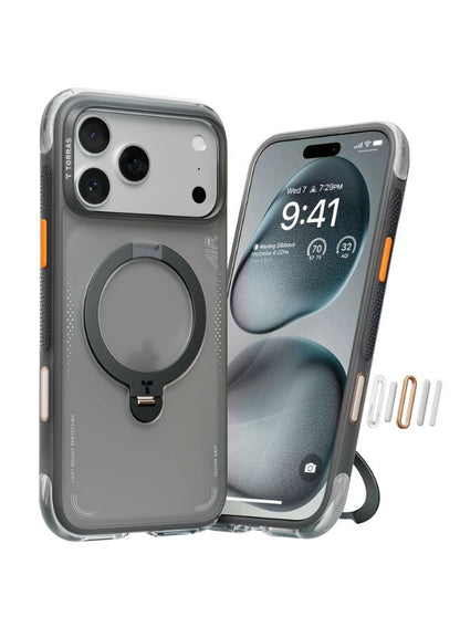 Torras Ostand Q3 Air iPhone 17 Pro Max Case Shadow Black - Front