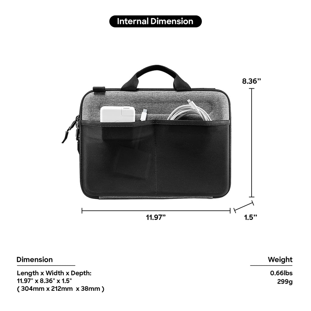 Tomtoc FancyCase A25 13-inch Laptop Shoulder Bag, Gray