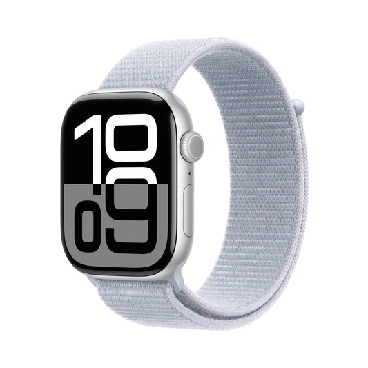 Pre-booking Apple Watch Series 10 GPS + Cellular 46mm Silver Aluminium Case with Blue Cloud Sport Loop, MWY23QA/A, Delivery from 20th Sep'24 onwards