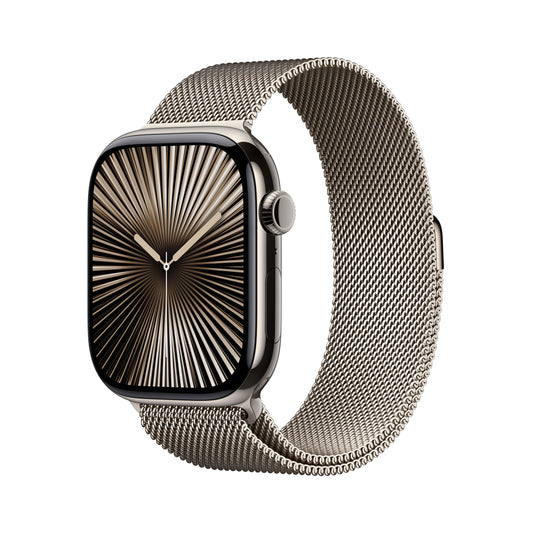 Pre-booking Apple Watch Series 10 GPS + Cellular 42mm Natural Titanium Case with Natural Milanese Loop, MWXF3QA/A, Delivery from 20th Sep'24 onwards