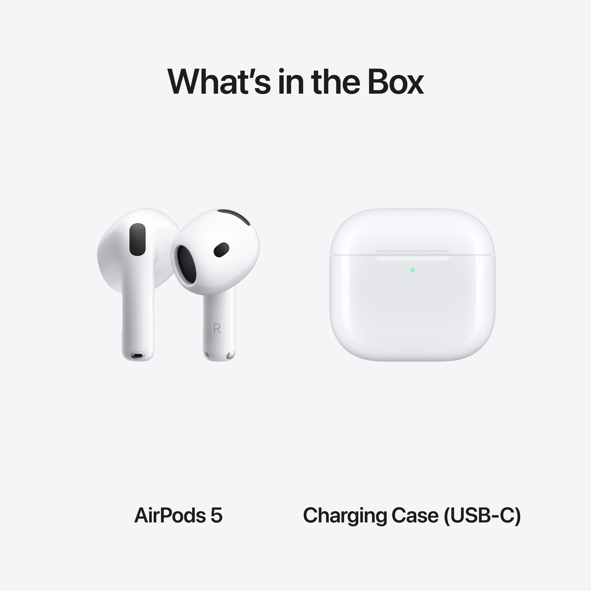 Apple AirPods 5 – Active Noise Cancellation, Adaptive Audio, IP57 Water Resistant, Bluetooth 5.3, USB-C Charging Case