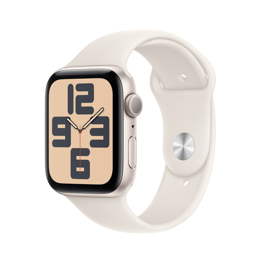 Pre-booking Apple Watch SE GPS 44mm Starlight Aluminium Case with Starlight Sport Band - M/L, MXEV3QA/A, Delivery from 20th Sep'24 onwards