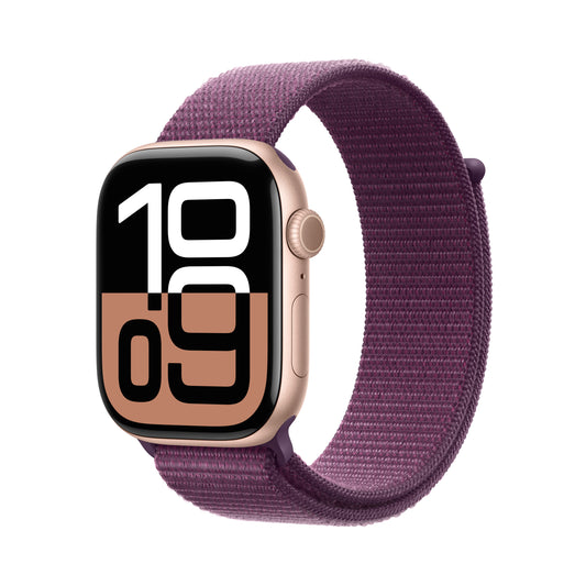 Pre-booking Apple Watch Series 10 GPS 42mm Rose Gold Aluminium Case with Plum Sport Loop, MWWK3QA/A, Delivery from 20th Sep'24 onwards