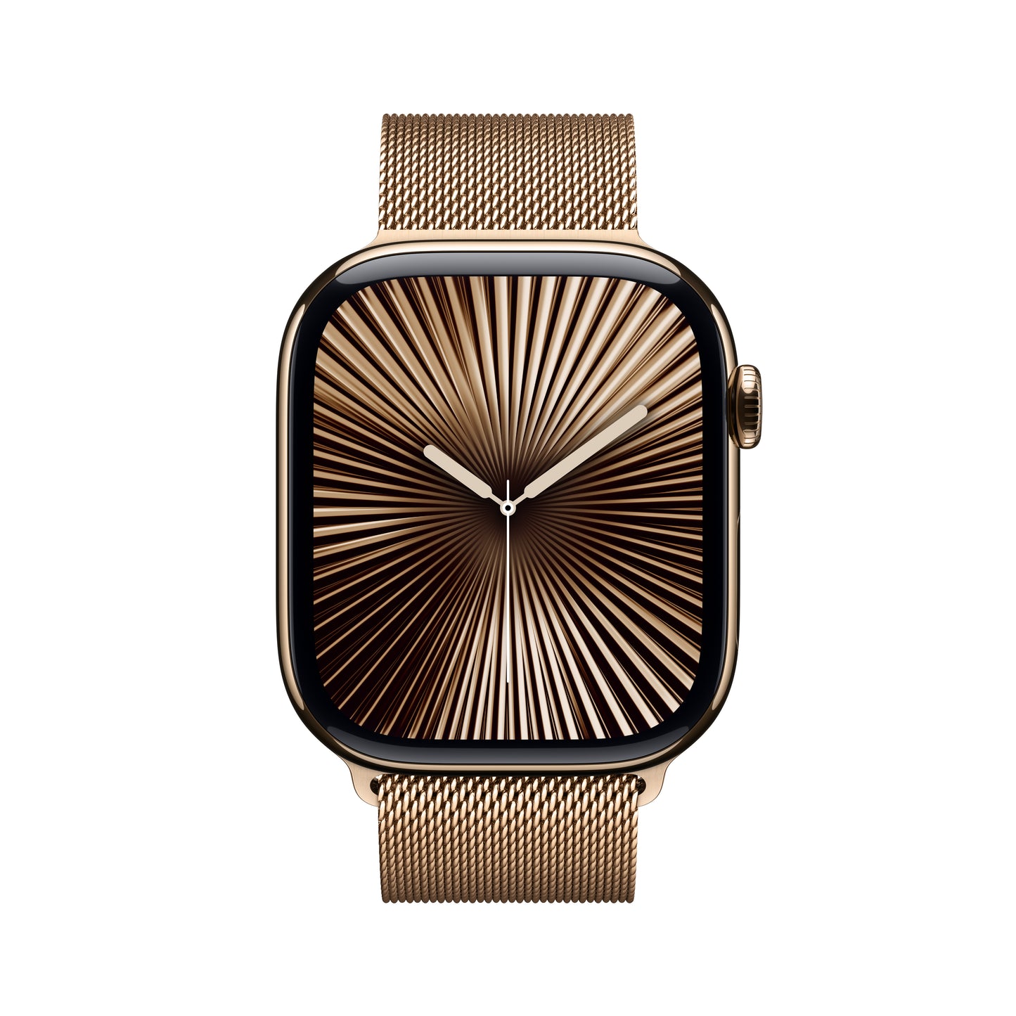 Apple Watch Series 10 GPS + Cellular 42mm Gold Titanium Case with Gold Milanese Loop, MX083QA/A
