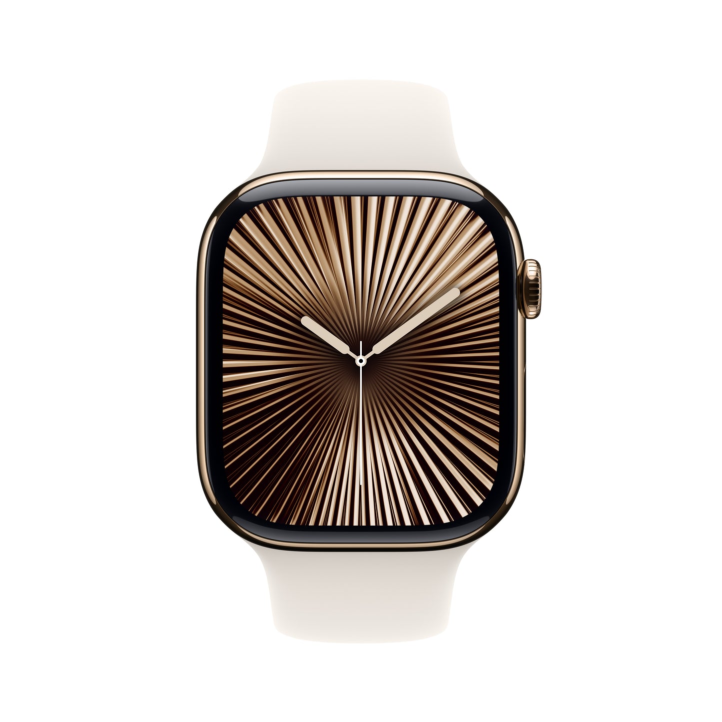 Apple Watch Series 10 GPS + Cellular 46mm Gold Titanium Case with Starlight Sport Band - M/L, MWYY3QA/A