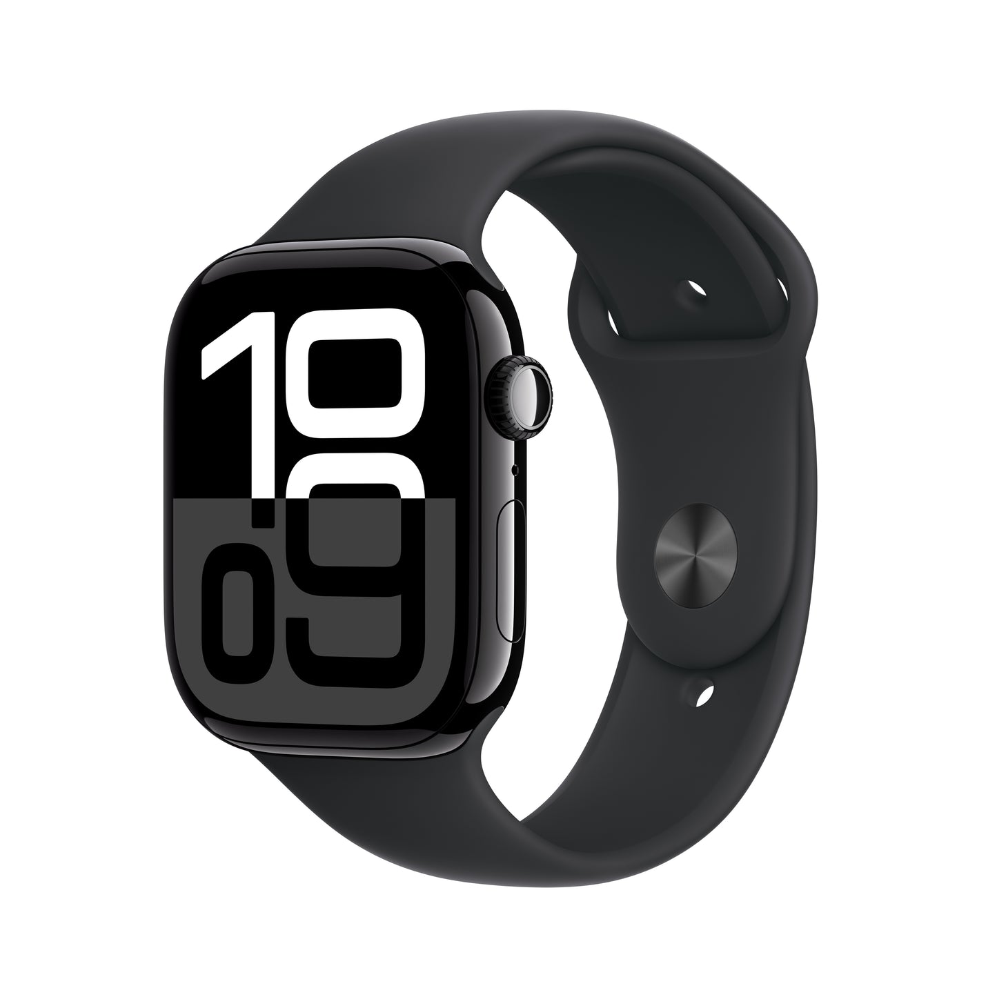 Apple Watch Series 10 GPS + Cellular 46mm Jet Black Aluminium Case with Black Sport Band - S/M, MWY33QA/A
