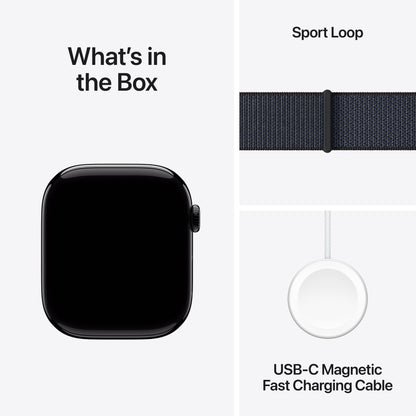 Apple Watch Series 10 GPS + Cellular 46mm Jet Black Aluminium Case with Ink Sport Loop, MWY53QA/A