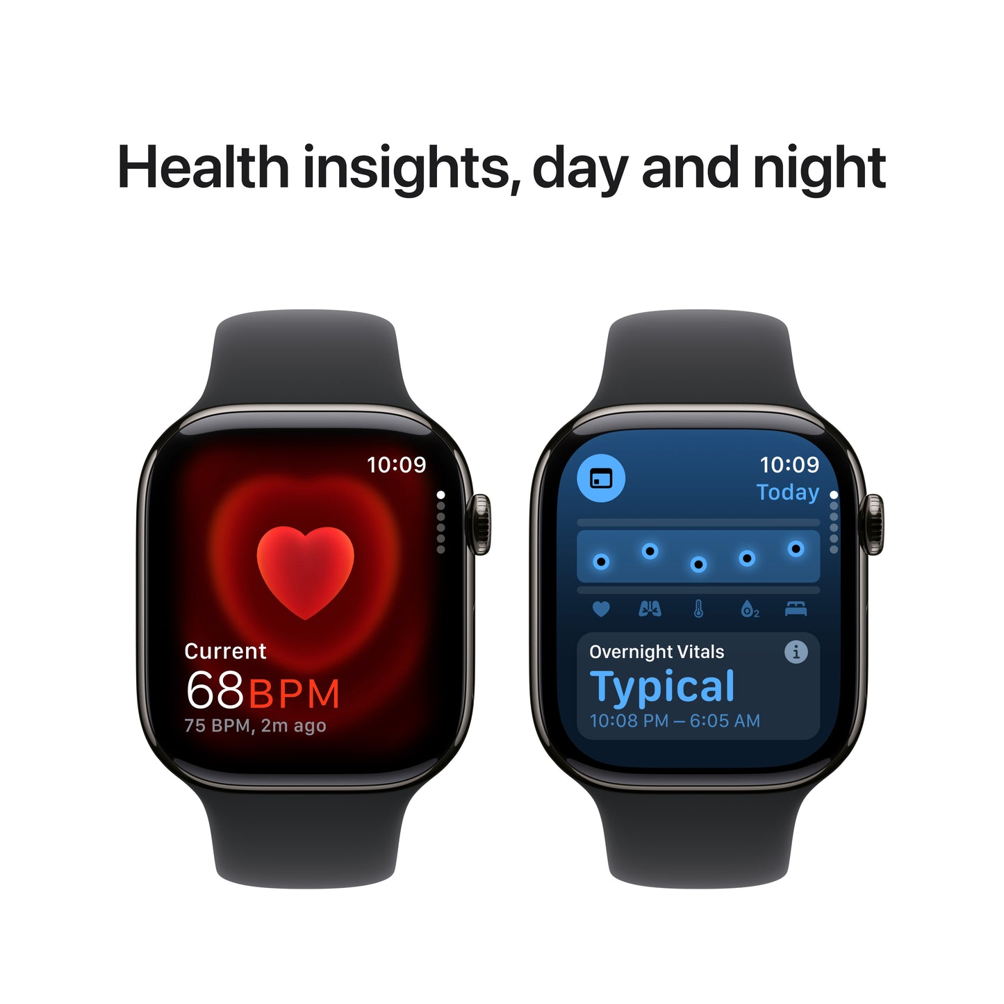 Apple Watch Series 10 GPS + Cellular 46mm Slate Titanium Case with Black Sport Band - S/M, MWYD3QA/A