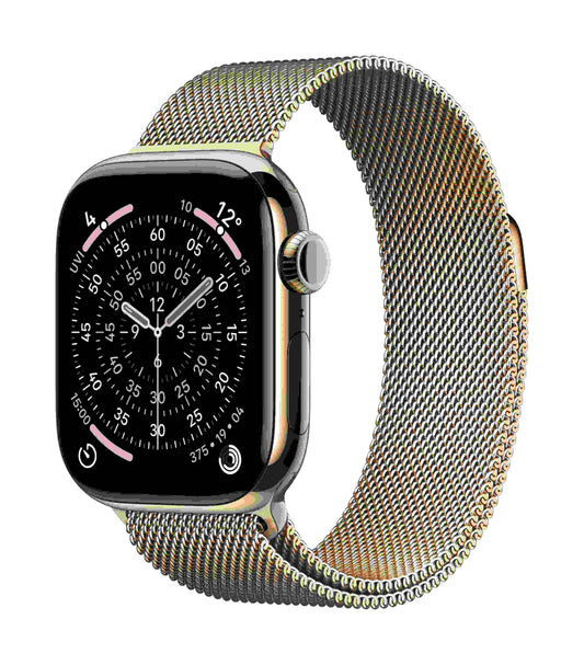 Apple Watch Series 11 GPS + Cellular 42mm, Gold Titanium Case with Gold Milanese Loop