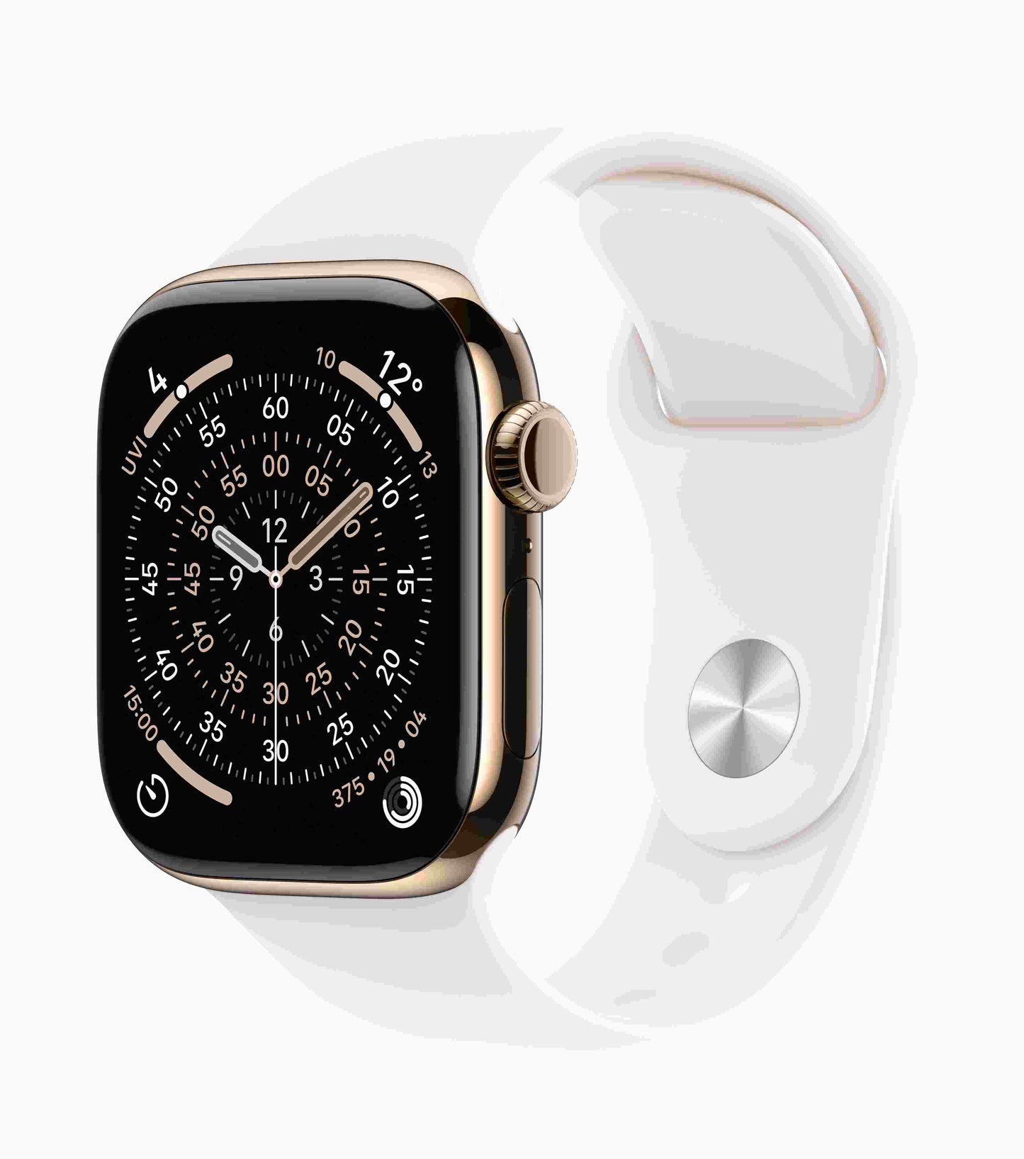 Apple Watch Series 11 GPS + Cellular 46mm, Gold Titanium Case with Light Blush Sport Band, M/L