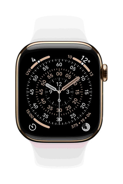 Apple Watch Series 11 GPS + Cellular 46mm, Gold Titanium Case with Light Blush Sport Band, M/L