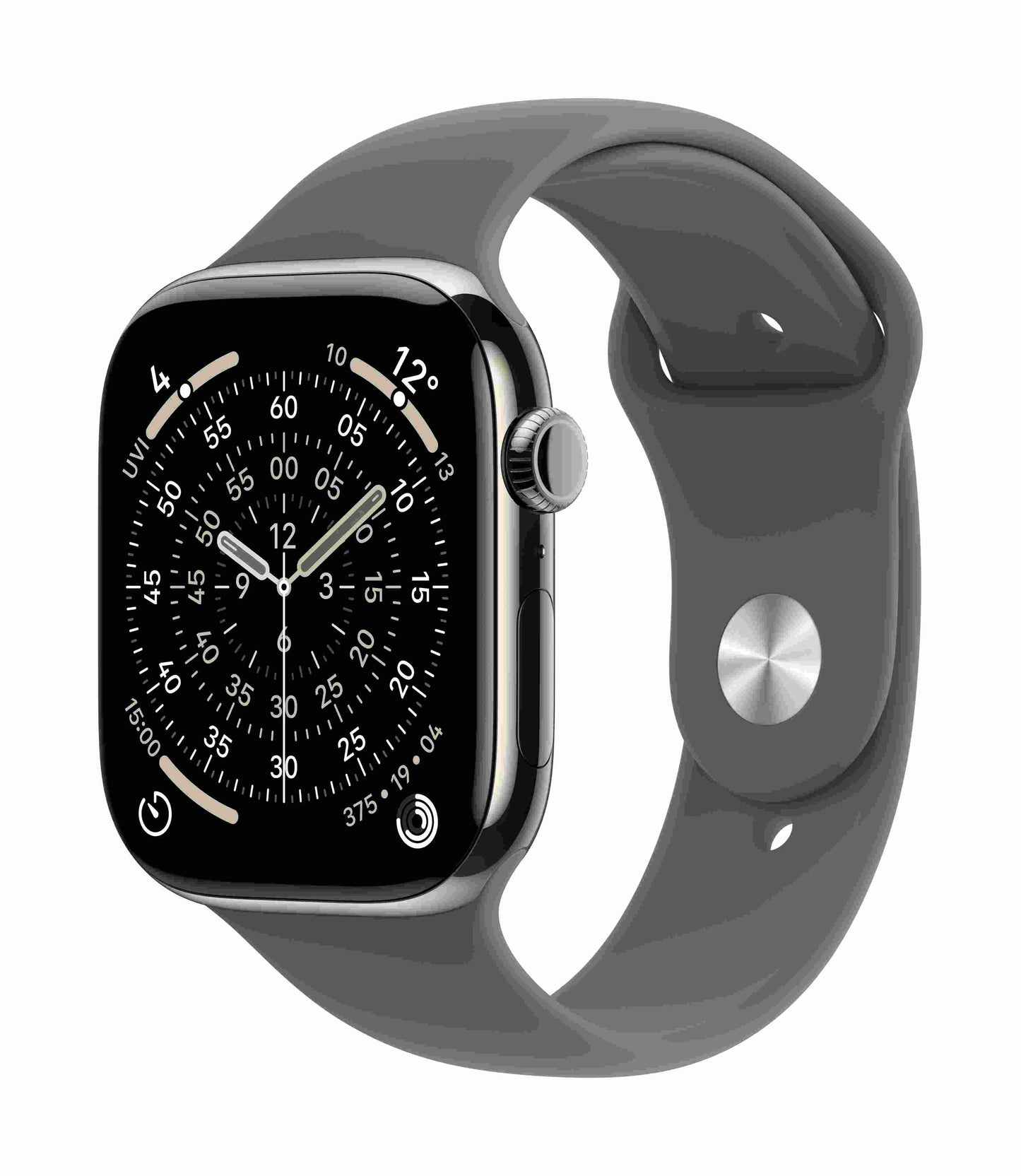 Apple Watch Series 11 GPS + Cellular 46mm, Natural Titanium Case with Stone Grey Sport Band, M/L