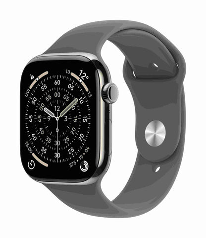 Apple Watch Series 11 GPS + Cellular 46mm, Natural Titanium Case with Stone Grey Sport Band, M/L