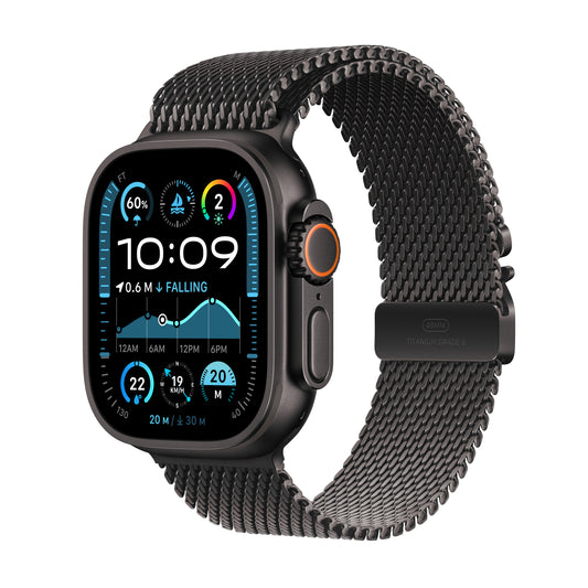 Pre-booking Apple Watch Ultra 2 GPS + Cellular 49mm Black Titanium Case with Black Titanium Milanese Loop - S, MX4W3QA/A, Delivery from 20th Sep'24 onwards