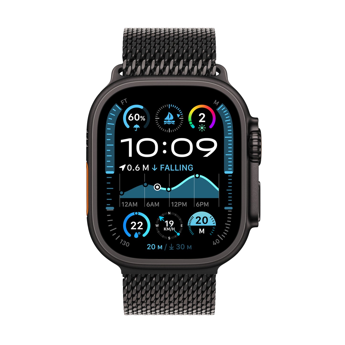 Pre-booking Apple Watch Ultra 2 GPS + Cellular 49mm Black Titanium Case with Black Titanium Milanese Loop - S, MX4W3QA/A, Delivery from 20th Sep'24 onwards