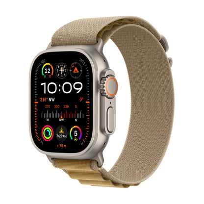 Pre-booking Apple Watch Ultra 2 GPS + Cellular 49mm Natural Titanium Case with Tan Alpine Loop - Small, MX4E3QA/A, Delivery from 20th Sep'24 onwards