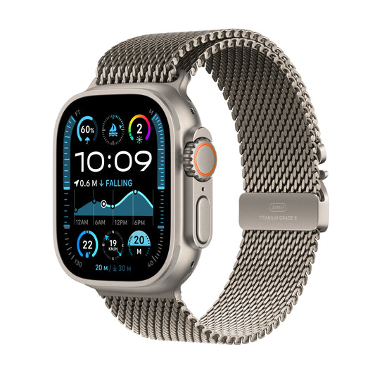 Pre-booking Apple Watch Ultra 2 GPS + Cellular 49mm Natural Titanium Case with Natural Titanium Milanese Loop - S, MX4M3QA/A, Delivery from 20th Sep'24 onwards